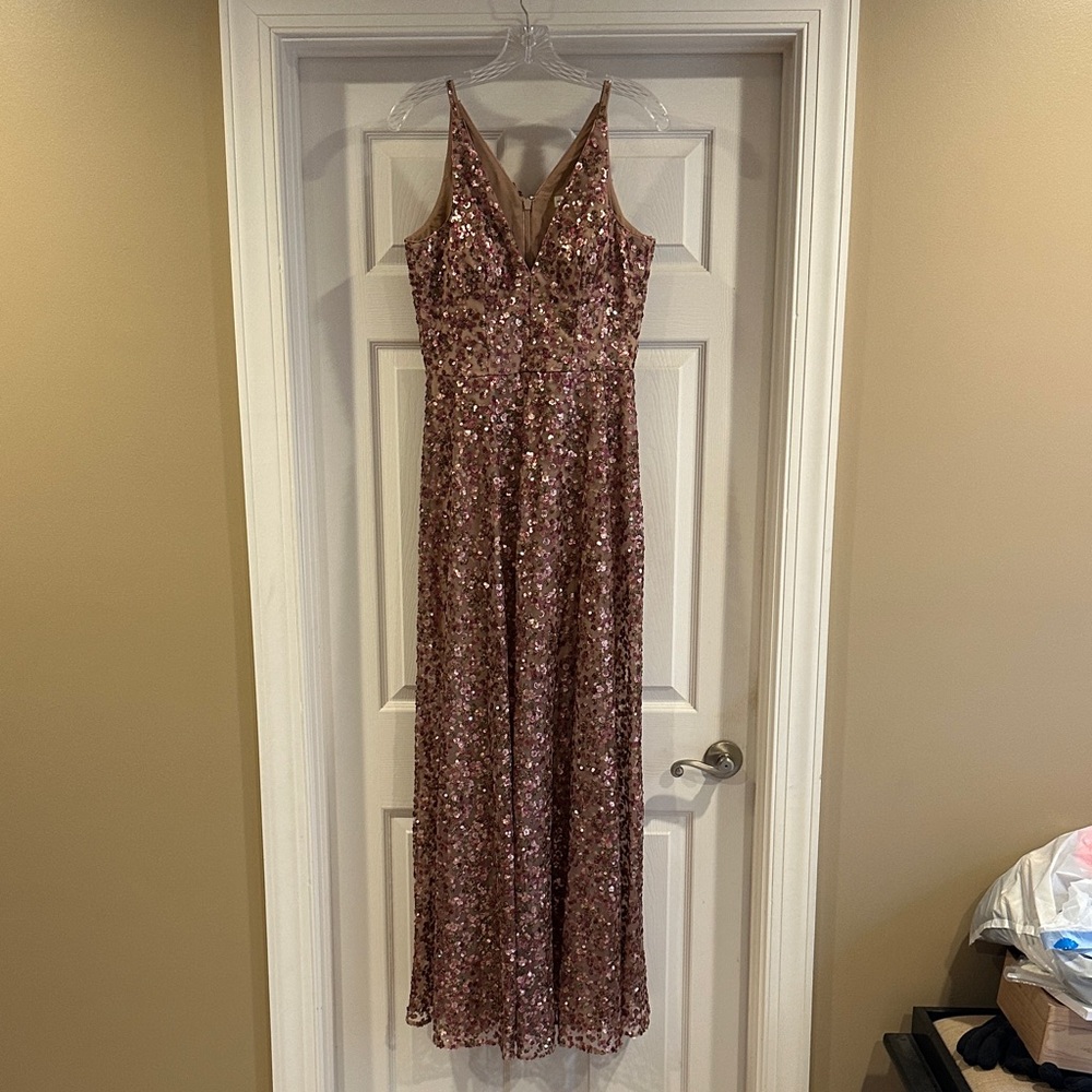 Dress the Population Sequin Gown - Rose Gold